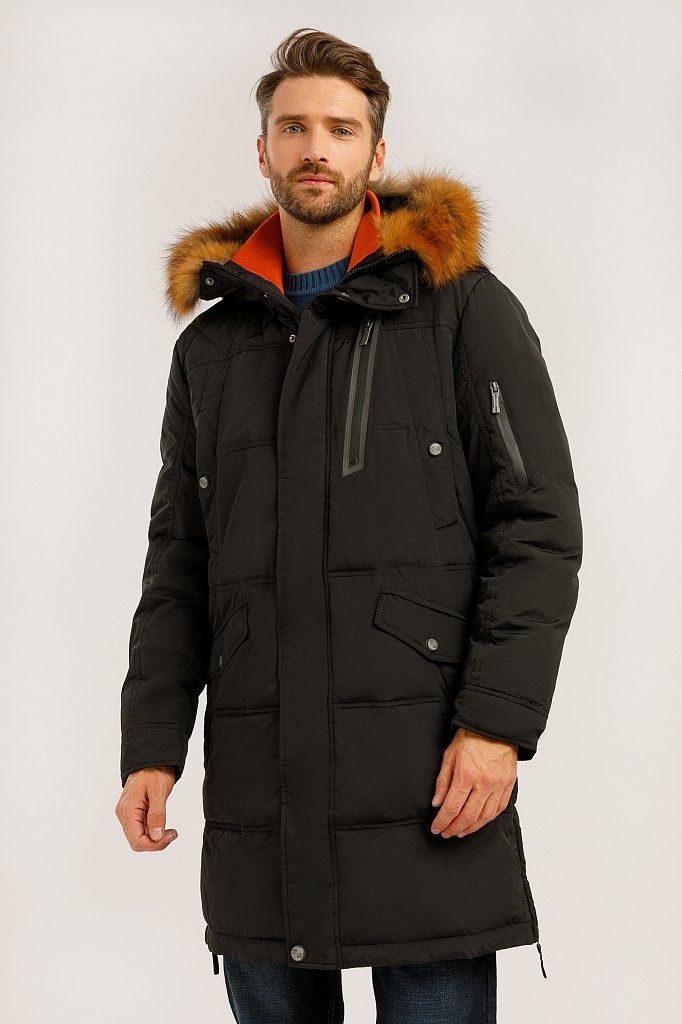 

Удлиненный мужской пуховик с меховой опушкой Finn Flare 18922007W-200  Черный, Удлиненный мужской пуховик с меховой опушкой Finn Flare 18922007W-200 M Черный