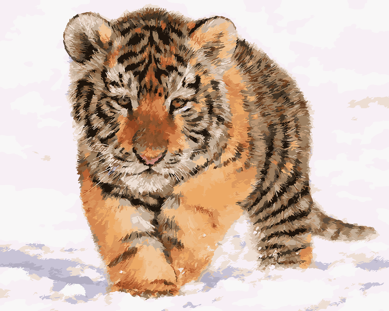 

Картина по номерам JO EOTG6218 40*50 см Маленький тигр