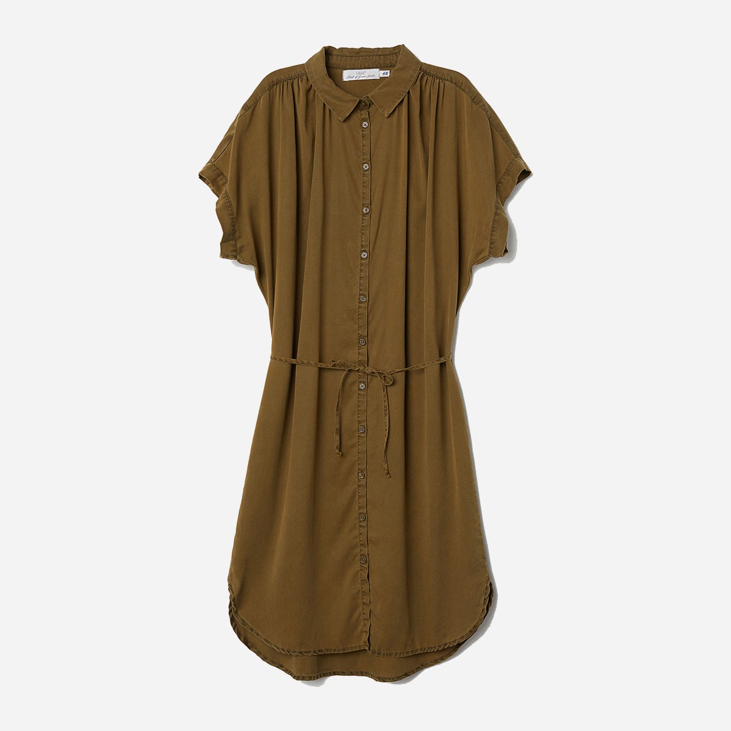 Акція на Сукня-сорочка міні літня жіноча H&M 0623194 32 Хакі від Rozetka
