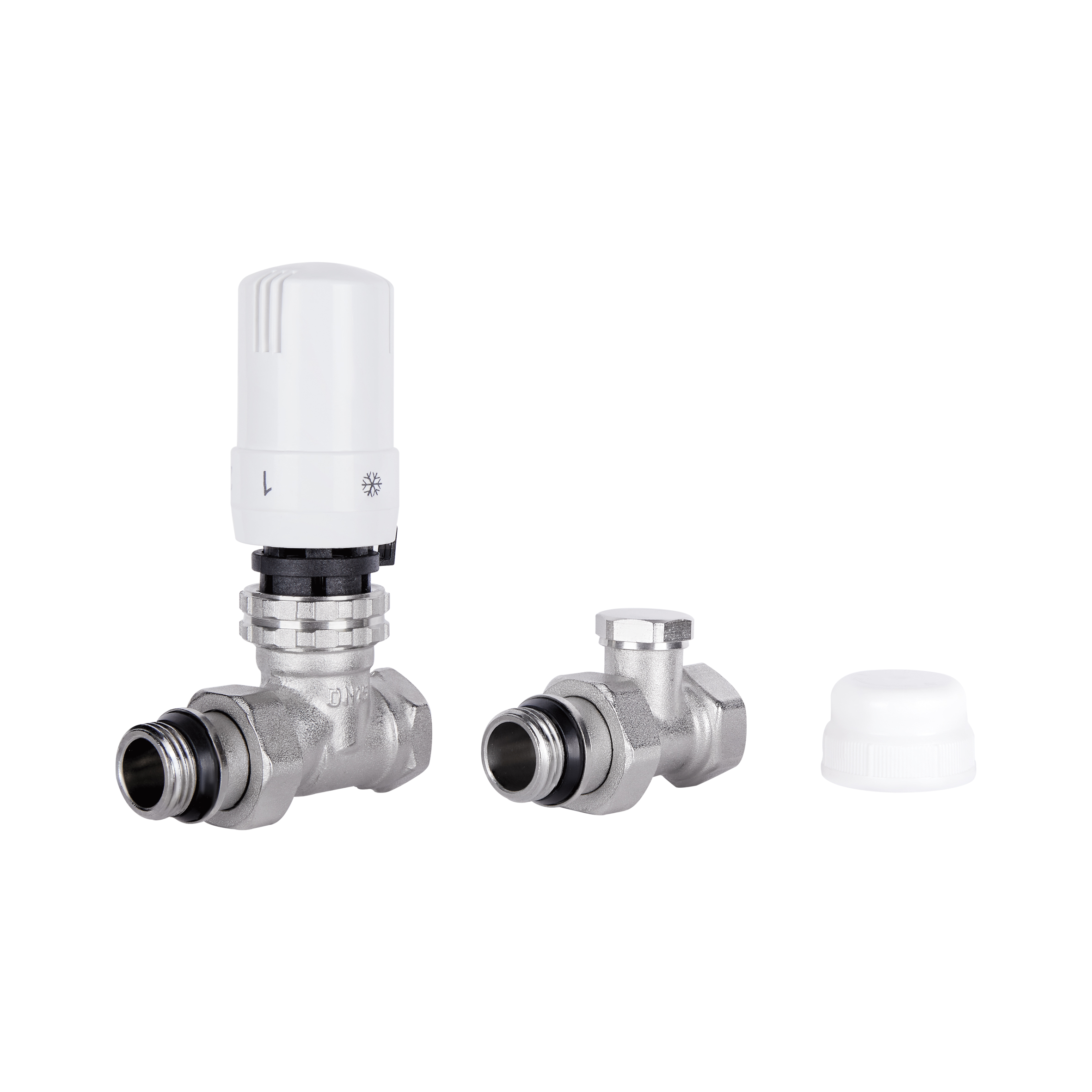 

Комплект радиаторных кранов SD Plus с термоголовкой 1/2" прямой