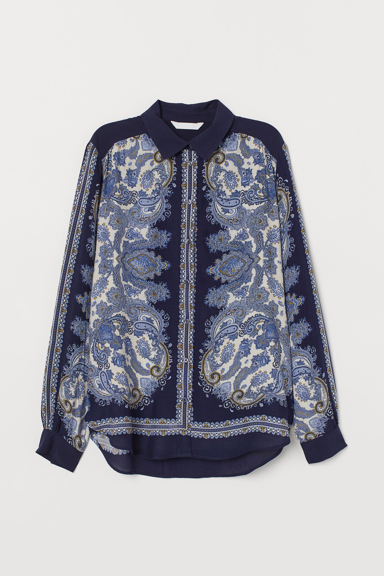 

Блуза H&M 36 темно синий цветы 1127734489