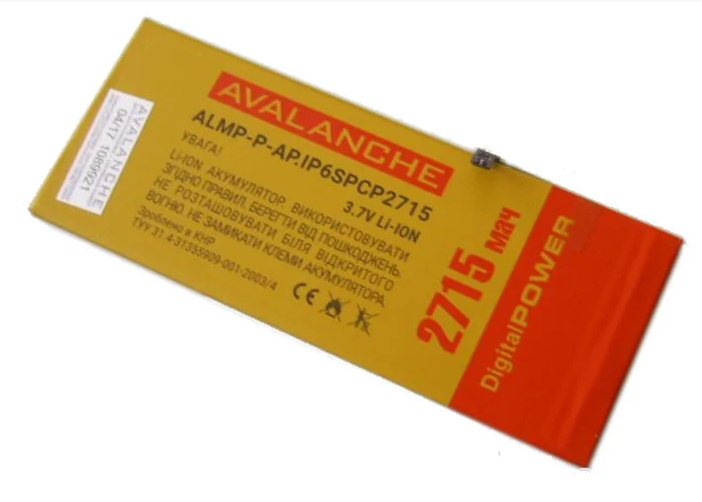 

Аккумулятор Avalanche для Apple iPhone 6S Plus, Li-ion, 3,7 B, 2715mAh, (ALMP-Р-AP.iP6spCP2715)