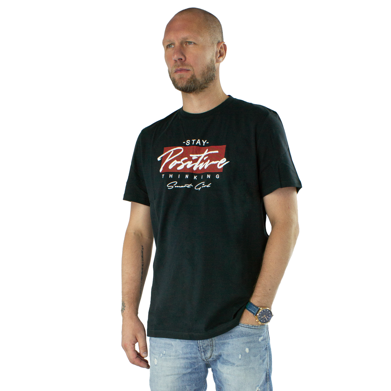 

Мужская футболка с принтом Positive Черная 6XL (717899-black-6XL)