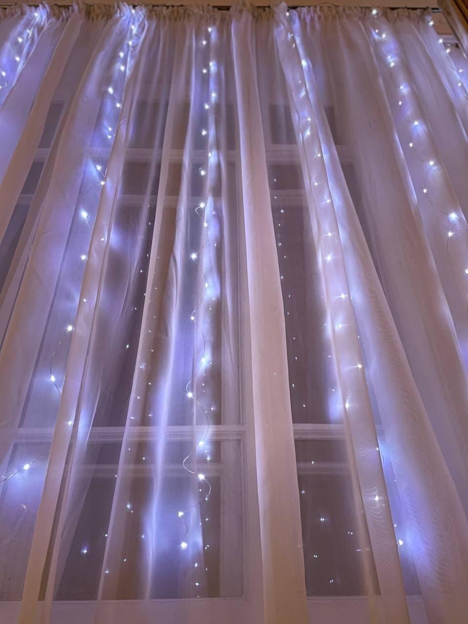 

Гирлянда Штора на медной проволке 3M*2M 200 led Холодный Белый + соединитель Арт. 7907