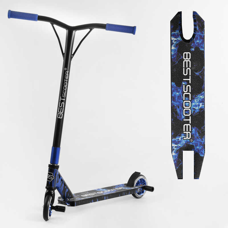 

Самокат трюковый 74609 Best Scooter HIC-система, пеги, алюм. диск и дека, колёса PU, d=110мм, ширина руля - 52 см, высота руля от пола 84 см