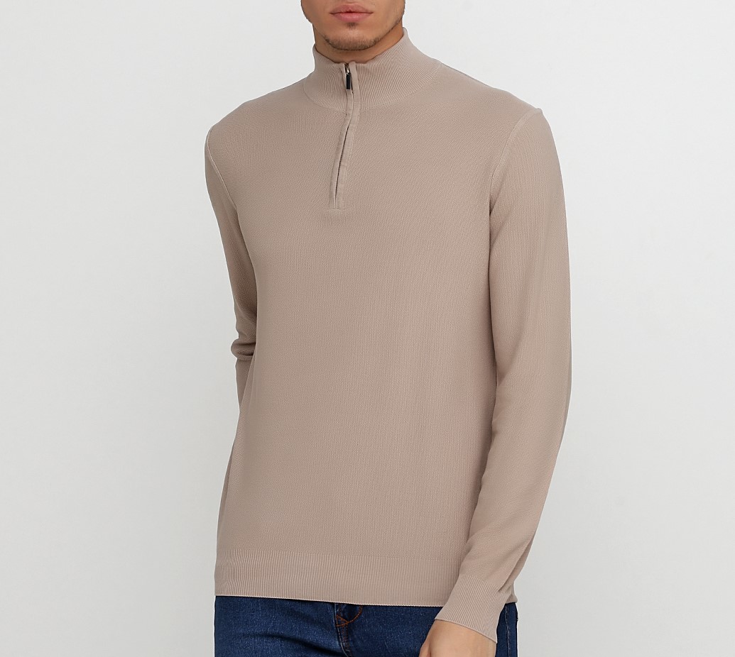 

Свитер с короткой молнией Cashmere Company  Бежевый, Свитер с короткой молнией Cashmere Company 50 Бежевый
