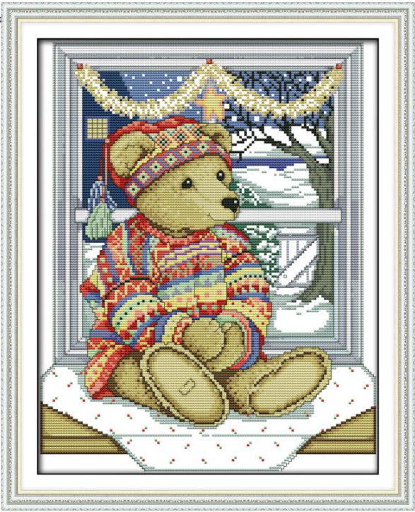 

Набор для вышивания крестиком по нанесённой на канву схеме "Bear (6)" AIDA 14CT printed, 32*40 см