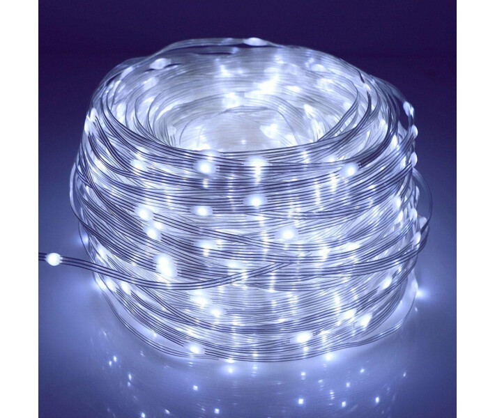 

Гирлянда уличная 50 метров Super Led, Холодный белый 500 LED, белый кабель с контроллером RD-214