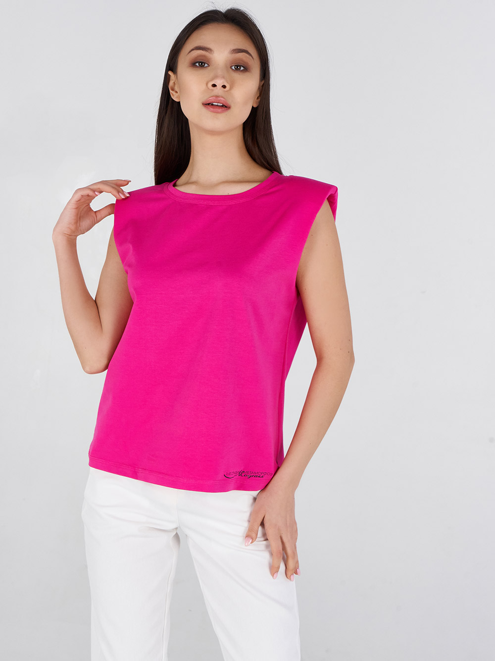 

2463 футболка Oversize c подплечниками, малина, 2463 футболка Oversize c подплечниками, малина (XL)