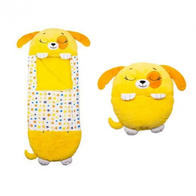 

Спальный детский мешок для сна подушка-игрушка разъемный спальник SLEEPING BAG 130х45 см Желтый