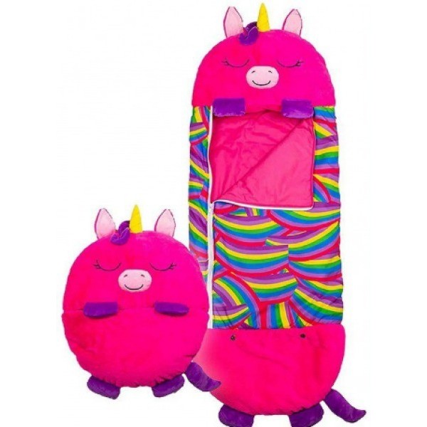 

Спальный детский мешок для сна подушка-игрушка разъемный спальник SLEEPING BAG 130х45 см Розовый