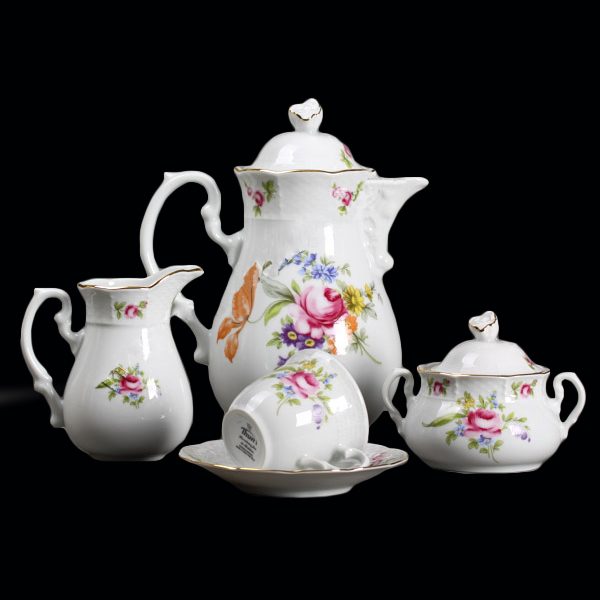 

Кофейный сервиз 17пр./6п . menuet Thun фарфор Чехия