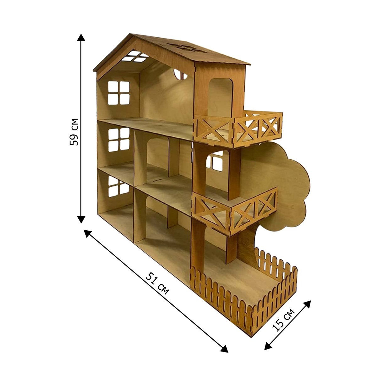 

Дитячий ігровий будиночок з дерева 59см