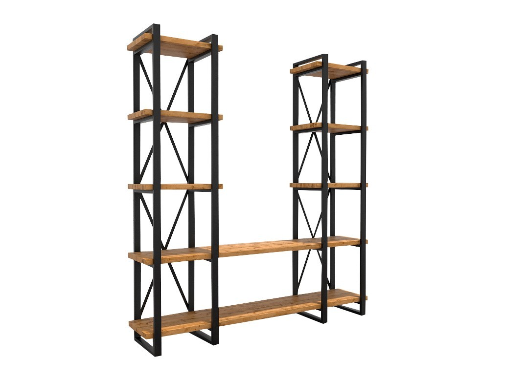 

Стенка Стеллаж СС3 Loft ТриАметекс 340х2080х1820 черная / бежевая