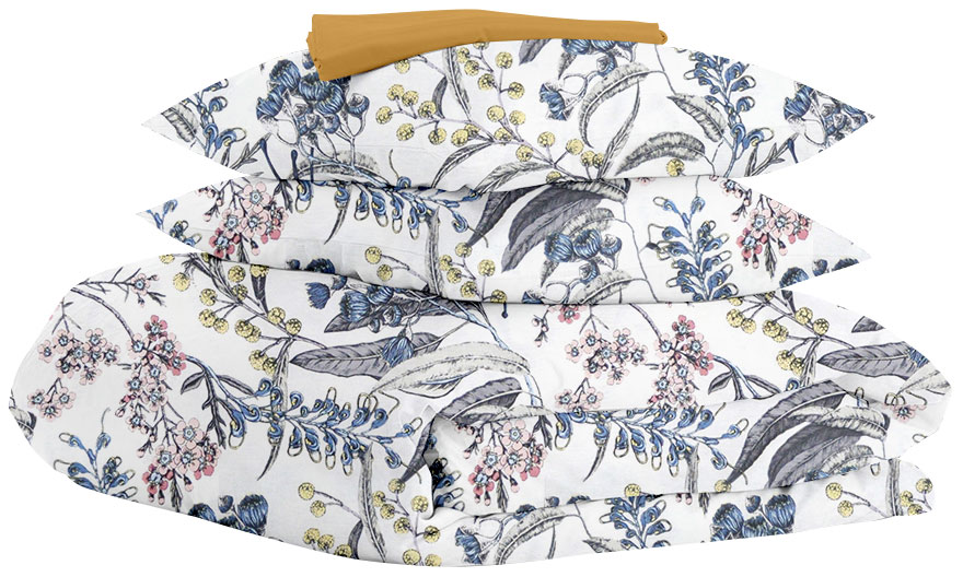 

Комплект постельного белья Cosas Flowers Yard El Mustard 200х220