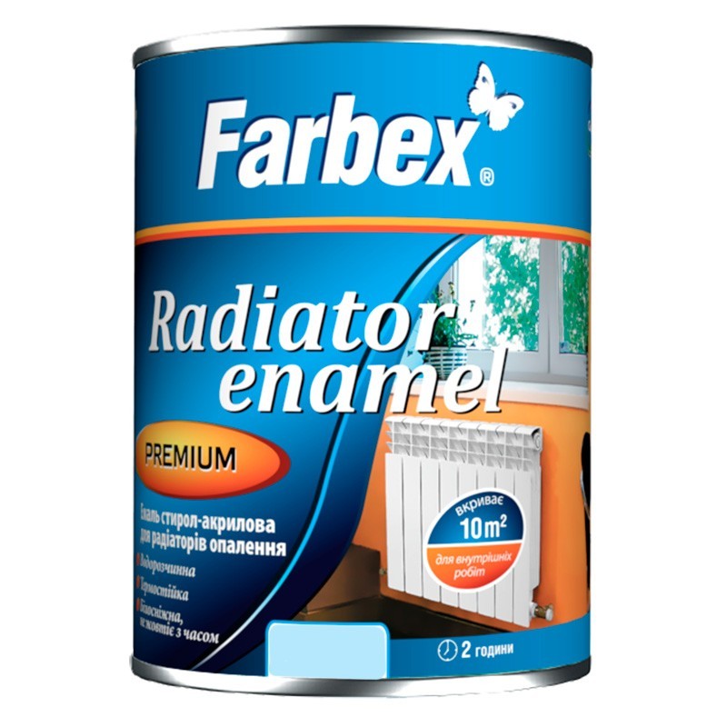 

Эмаль стирол-акриловая для радиаторов отопления Farbex глянцевый белый 20л