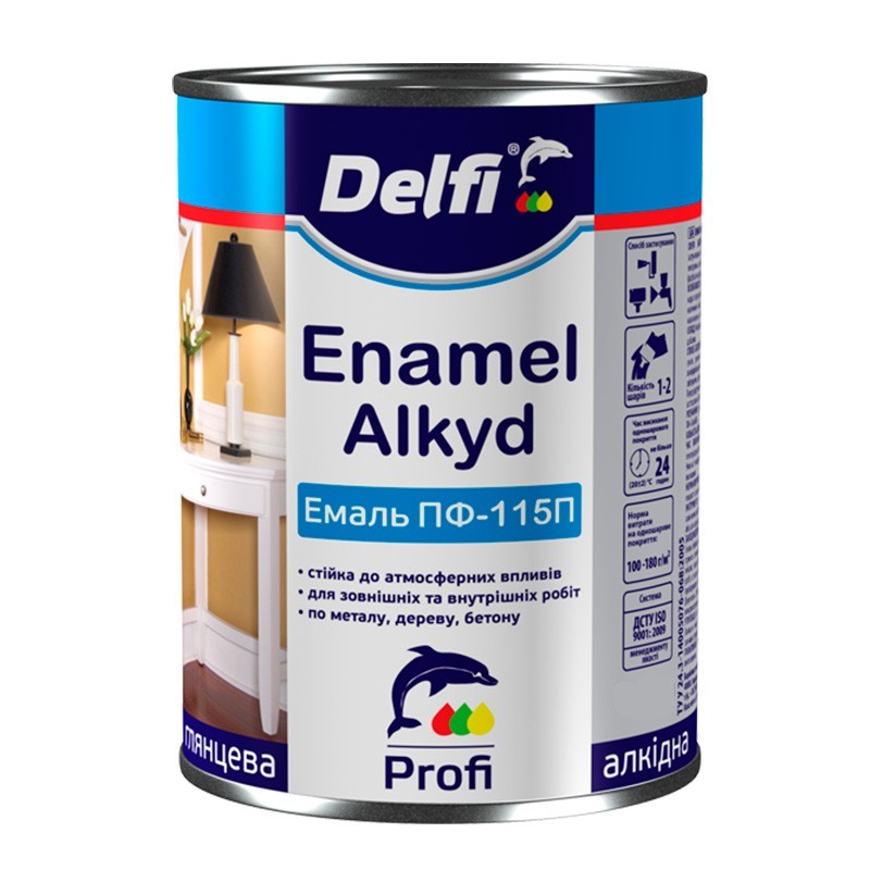 

Эмаль алкидная ПФ-115 П Delfi глянцевая черная 25 кг