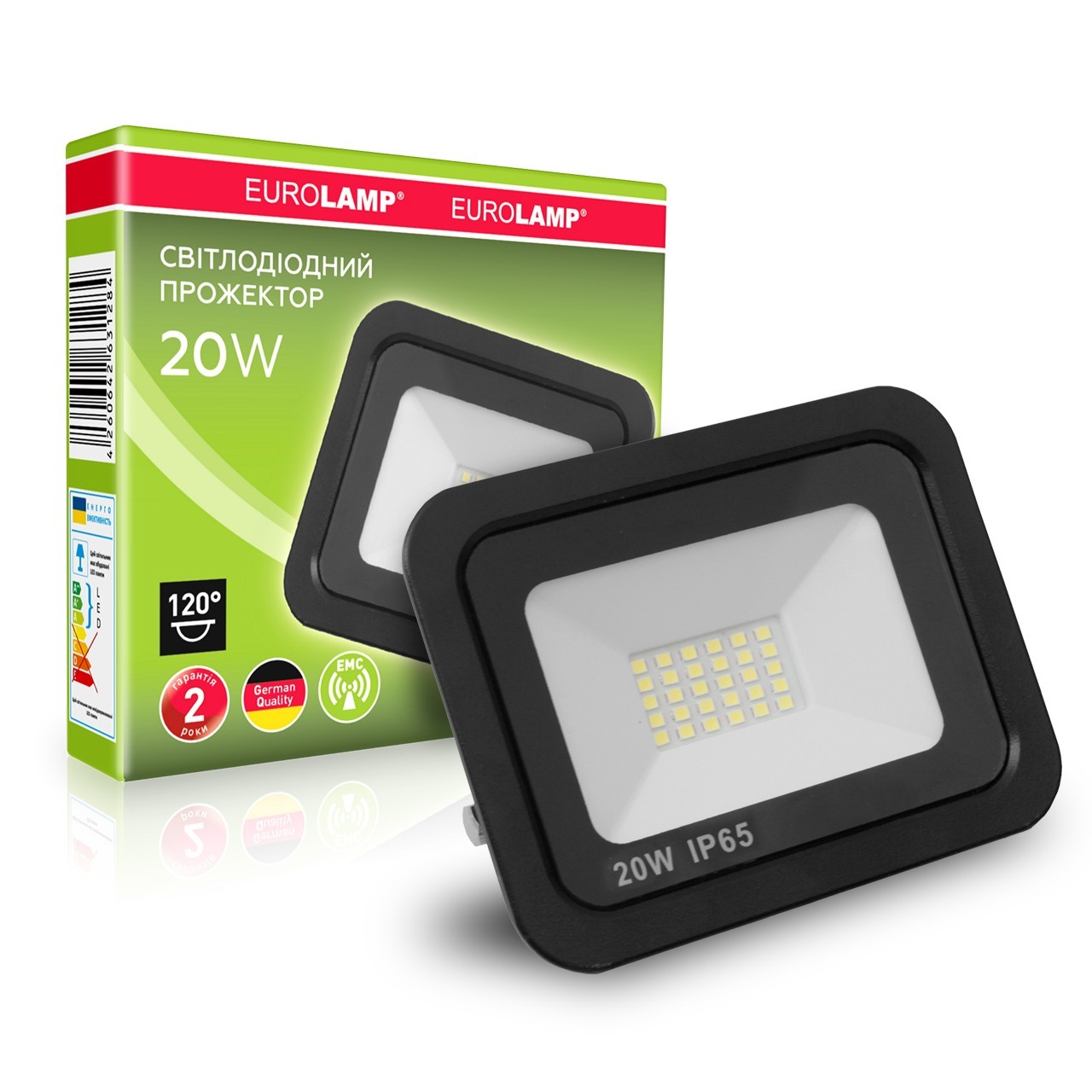 

Прожектор светодиодный EUROLAMP NEW 20Вт 6000K 1600Лм черный (LED-FL-20/6(black))