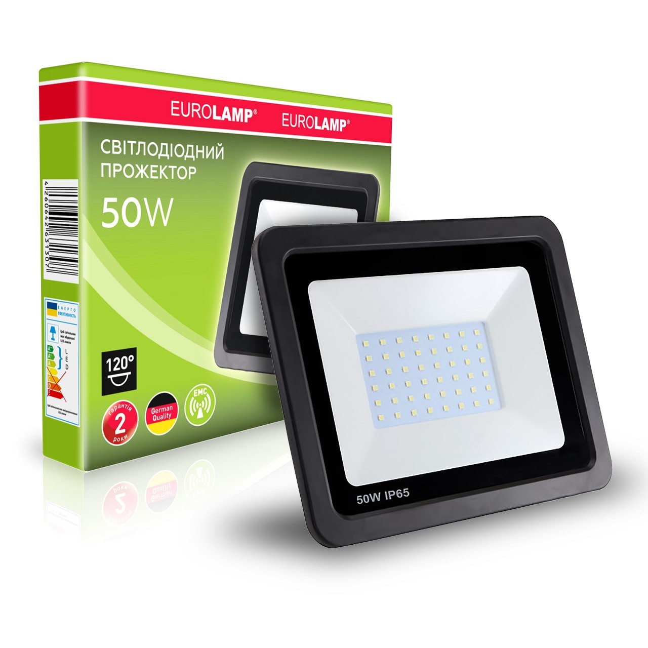 

Прожектор светодиодный EUROLAMP NEW 50Вт 6000K 4000Лм черный (LED-FL-50/6(black))