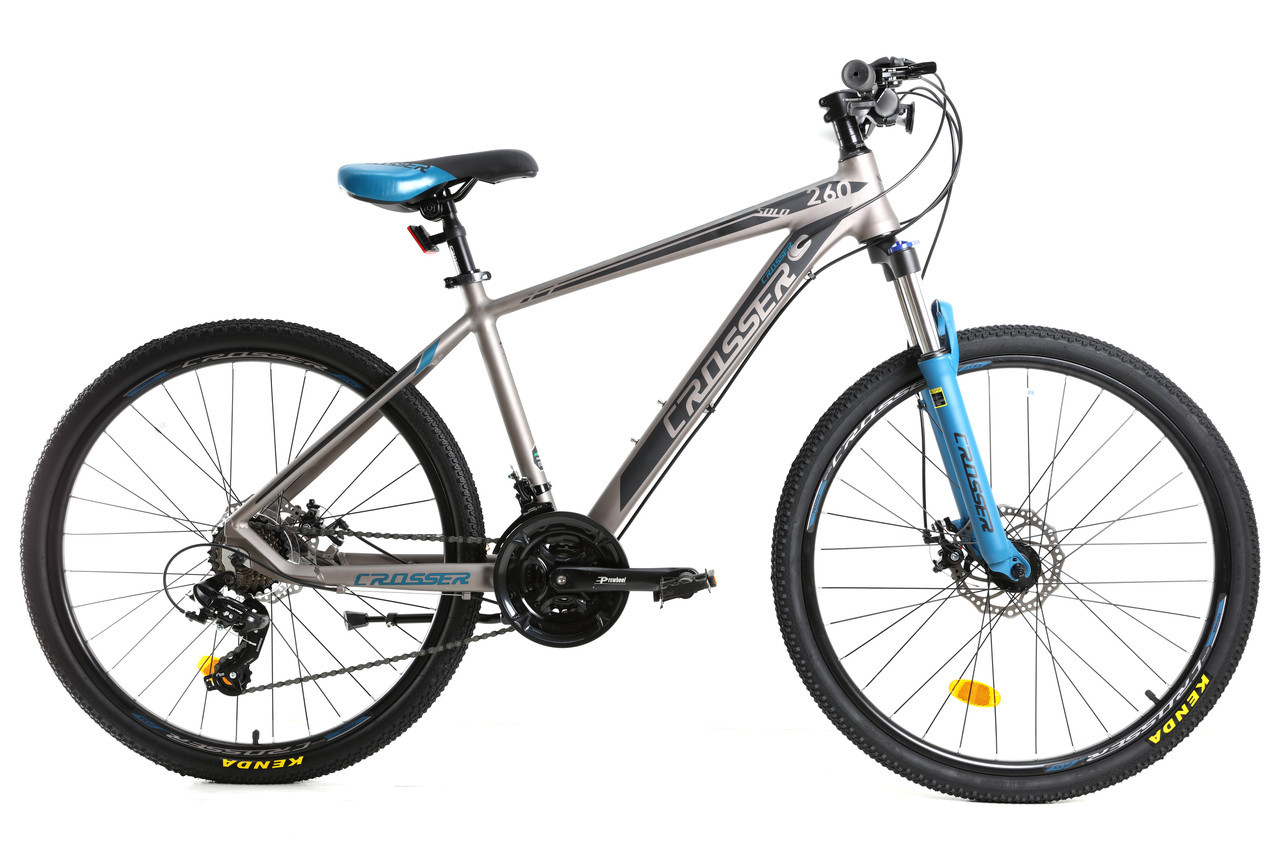 

Велосипед найнер Crosser Solo 29" (рама 19, 21S) Hidraulic Shimano 2021 серо-синий