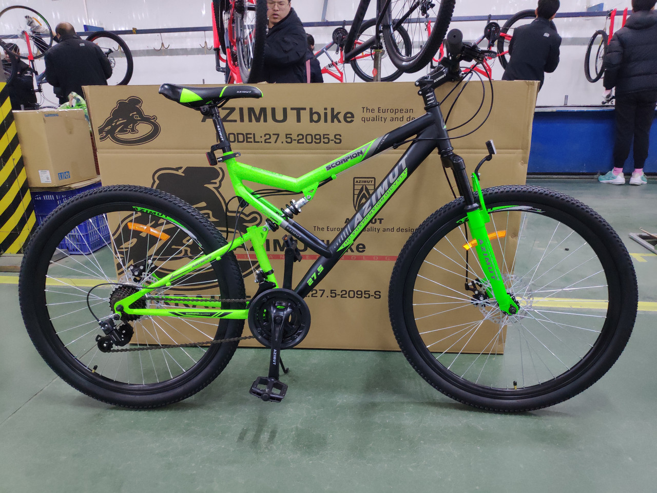 

Велосипед Azimut Scorpion 27,5" GD рама 19, 2021 черно-зеленый