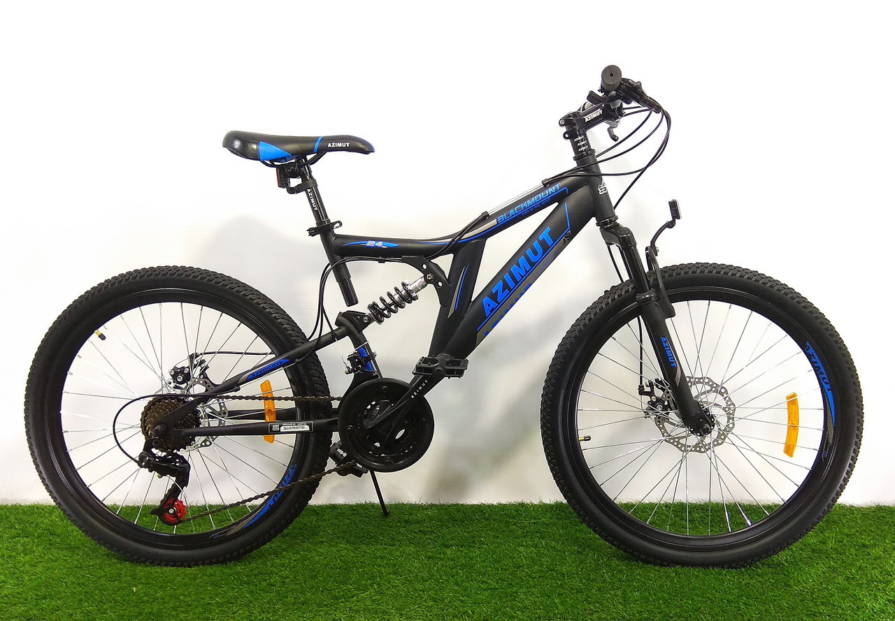 

Велосипед Azimut Blackmount 26" GD рама 18 черно-синий