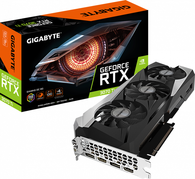 

Відеокарта Gigabyte RTX 3070 Ti GAMING OC 8G (GV-N307TGAMING OC-8GD)