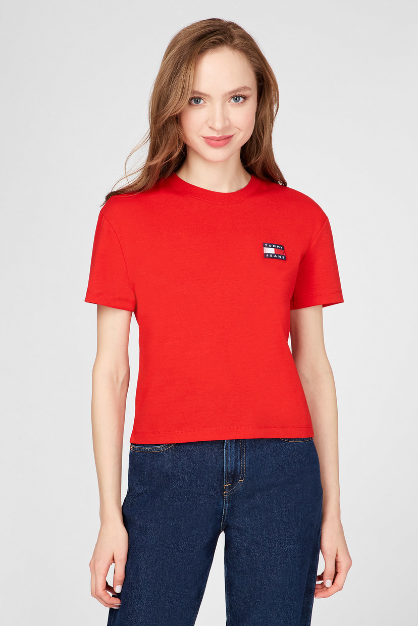 

Женская красная футболка Tommy Hilfiger S DW0DW06813