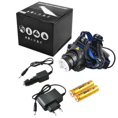 

Фонарь налобный Police 6699/204C-T6, ЗУ 220V/12V, 2x18650, zoom, Box