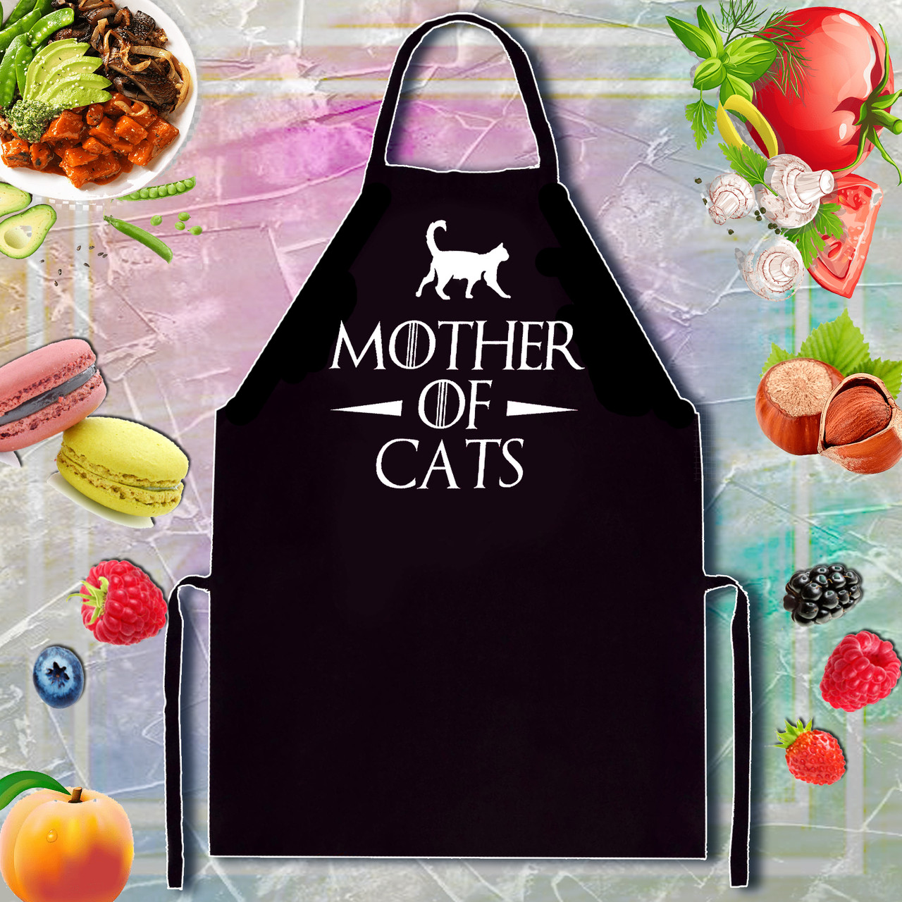 

Фартук с принтом "Mother of cats"
