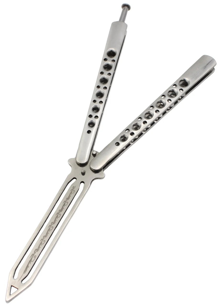 

Нож бабочка тренировочный, на Заклёпках, учебный безопасный детский нож балисонг АК-4, без заточки, не острый