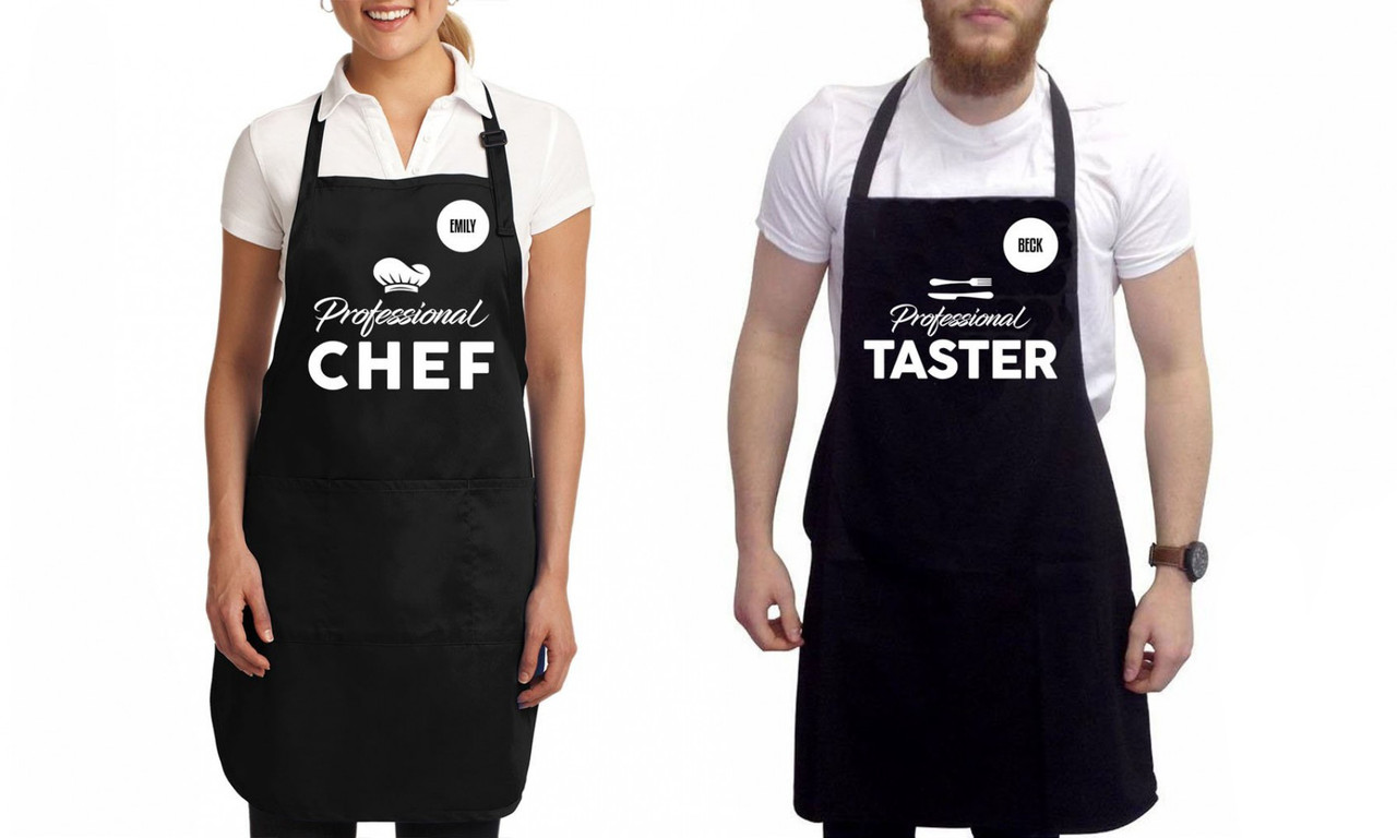 

Парные фартуки с принтом "Chef. Taster"