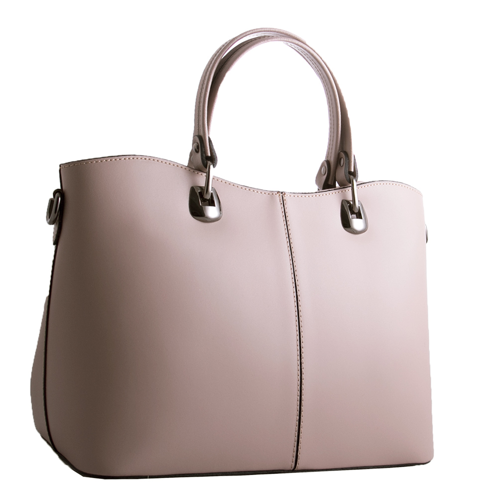 

Сумка женская кожаная на двух ручках Genuine leather 18388 пудровая