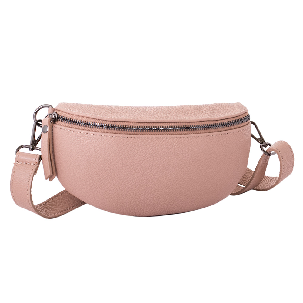 

Женская кожаная сумка на пояс Genuine leather B-GE15160 пудровая