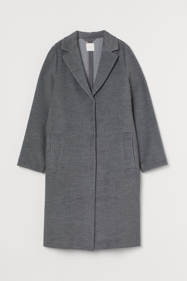 

Пальто H&M  Серый меланж, Пальто H&M 38 Серый меланж