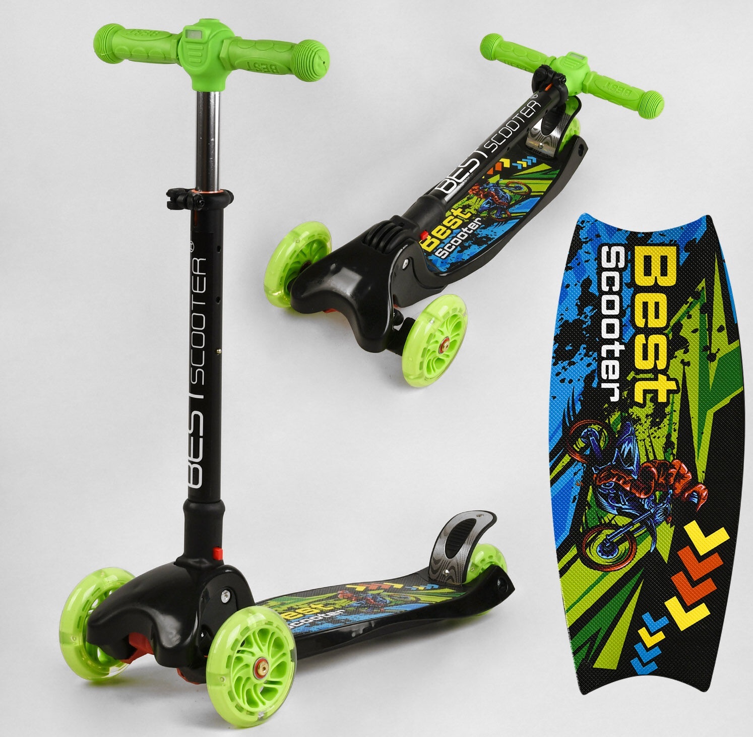 

Самокат Best Scooter MAXI Black-Green (L-8574)