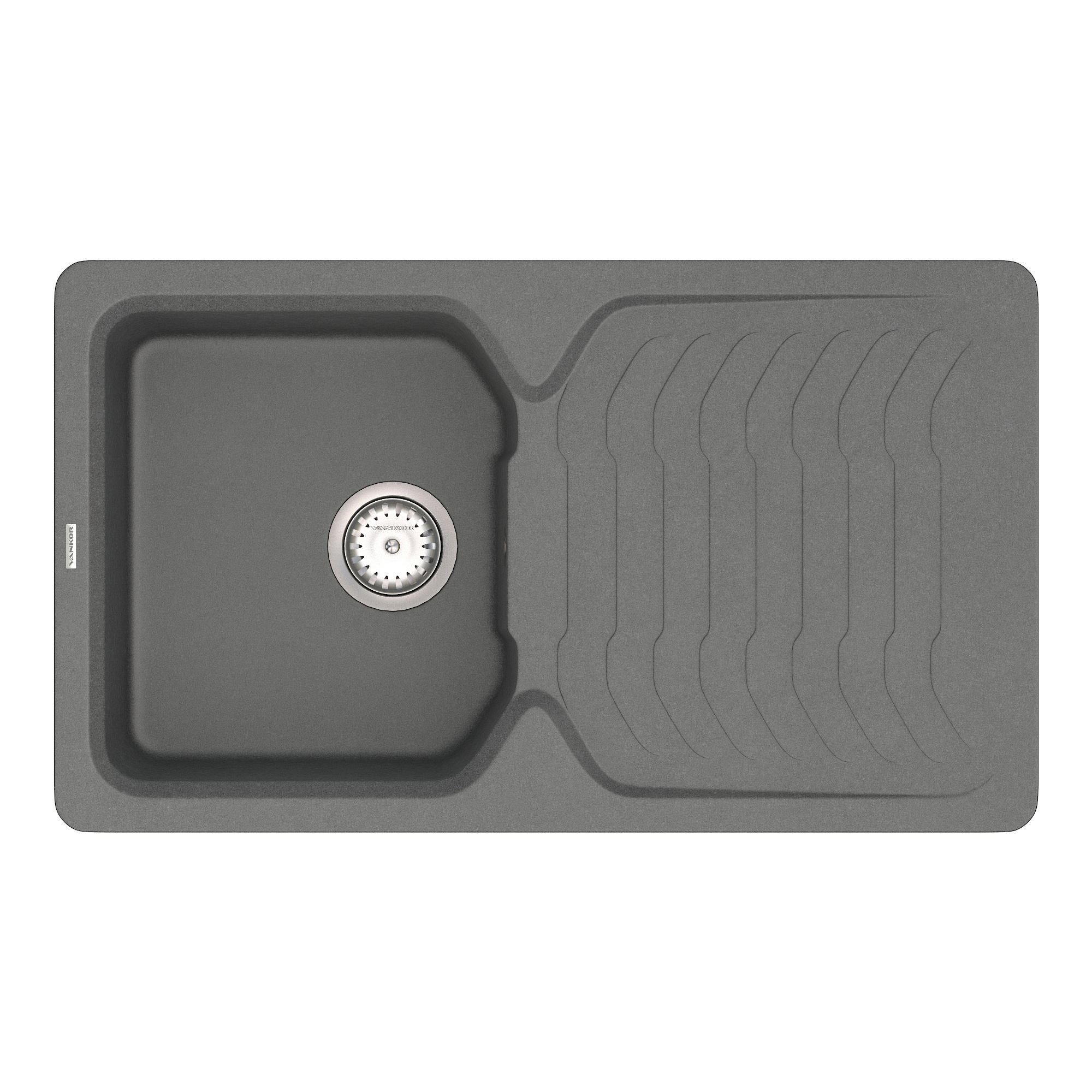 

Кухонная мойка VANKOR Sigma SMP 02.85 Gray + сифон VANKOR (74914)