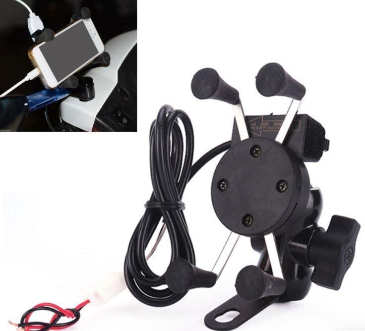 

Держатель для телефона на мотоцикл с USB HD-11 на зеркало 18093