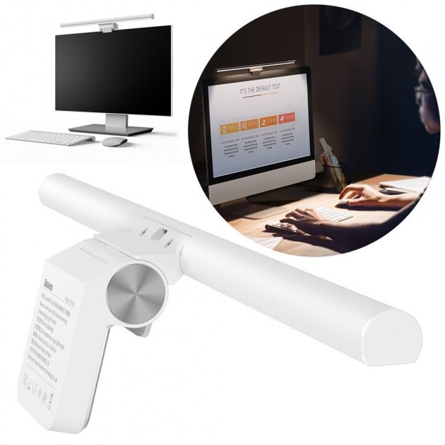 

Настільна лампа Baseus Stepless Dimming Screen Hanging для монітора White (DGIWK-B02)