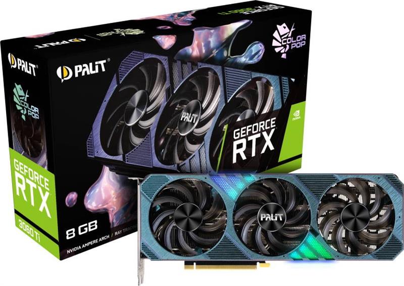 

Видеокарта GF RTX 3060 Ti 8GB GDDR6 ColorPOP Palit (NE6306T019P2-1041R) (LHR)