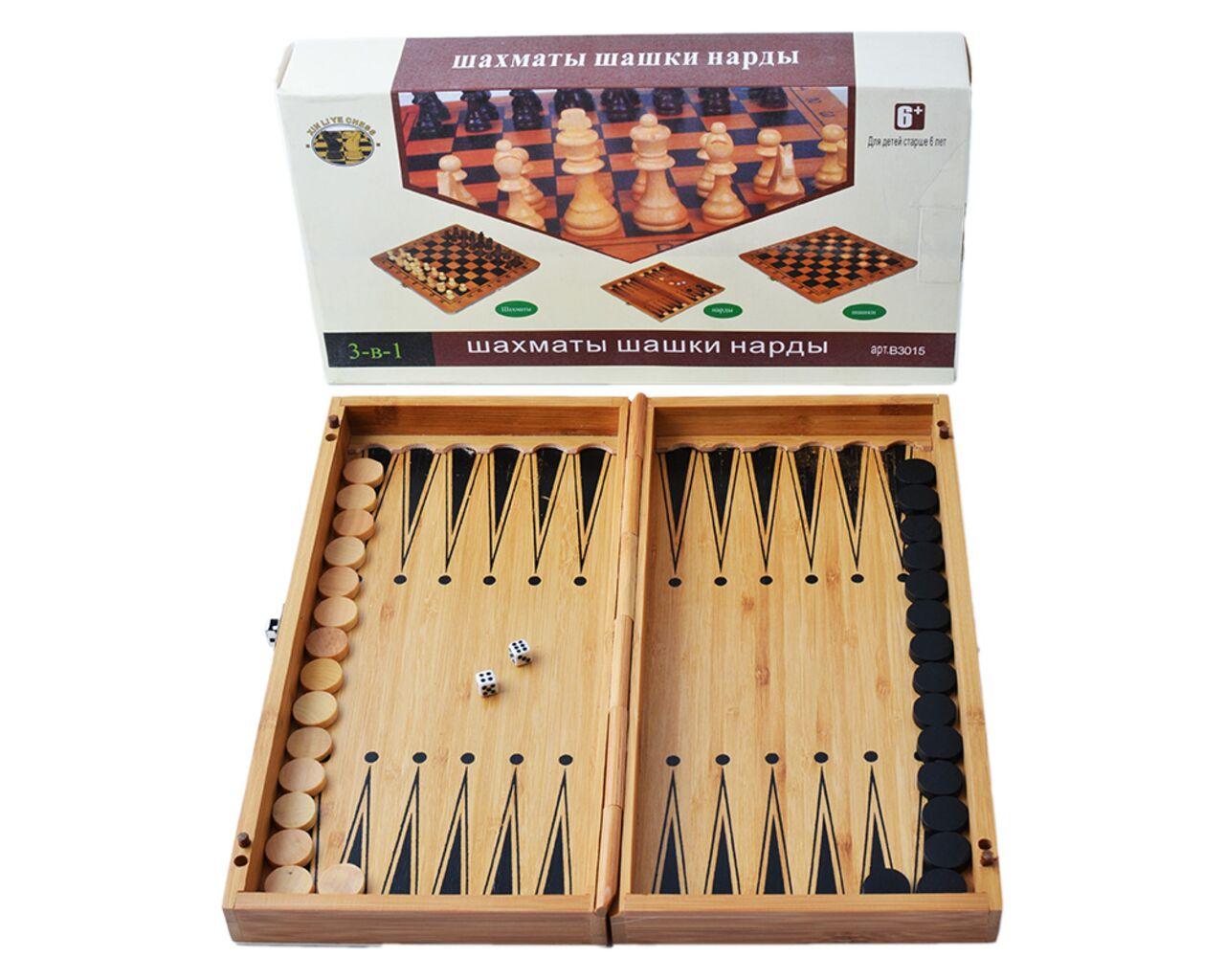 

Игровой набор 3в1 Нарды, Шахматы, Шашки (29х29 см) B3015