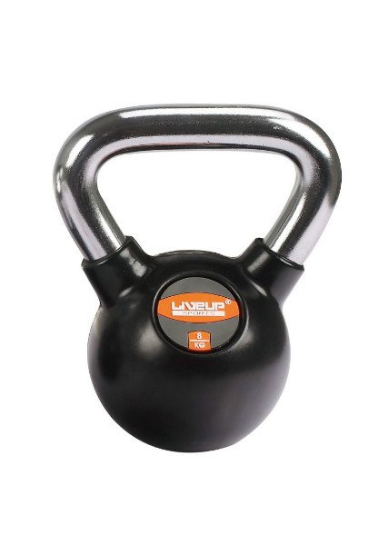 

Гиря LiveUp rubber kettlebell 8 кг чорний