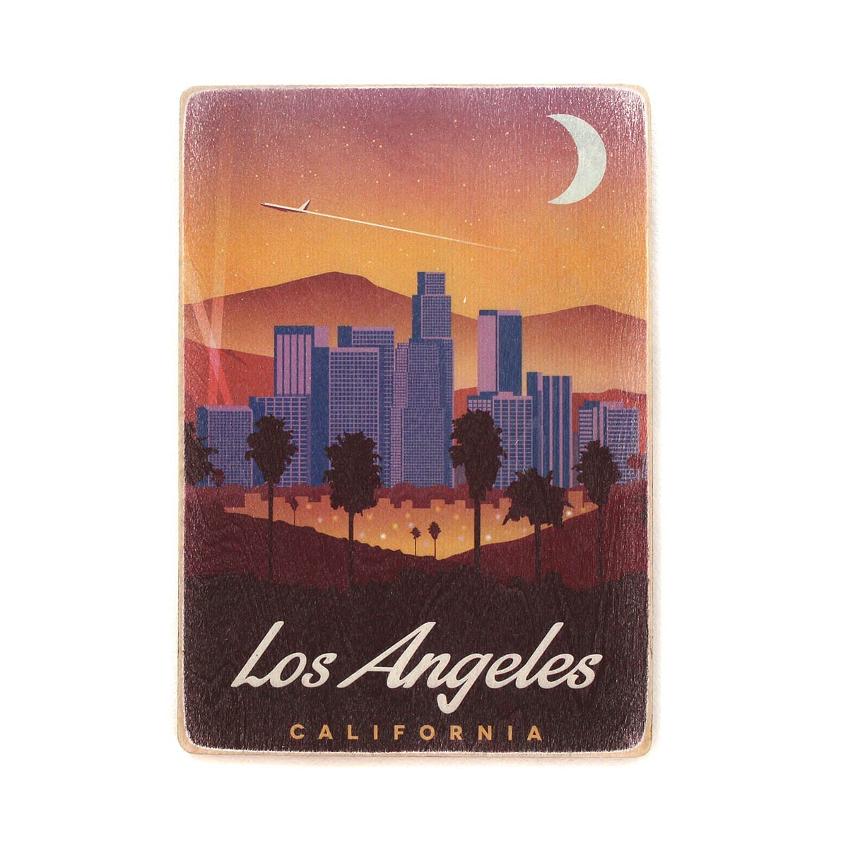 

Деревянный постер Wood Posters "Los Angeles. Лос-Анджелес. Луна. Арт" (A3 формат, фанера)