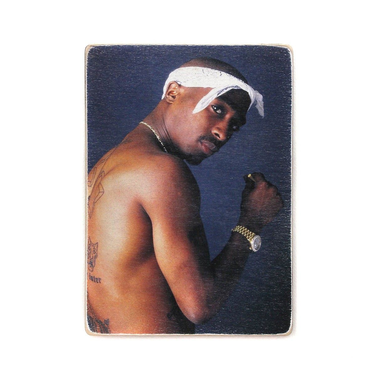 

Деревянный постер Wood Posters "2Pac. Тупак в белой бандане" (A2 формат, фанера)