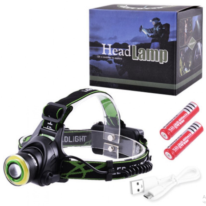 

Фонарь налобный 6677-T6+COB, ЗУ 220V/12V, 2x18650, zoom