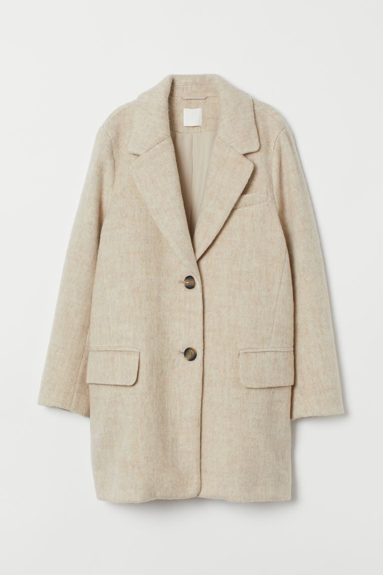 

Пальто H&M  Светло-бежевый меланж, Пальто H&M L Светло-бежевый меланж