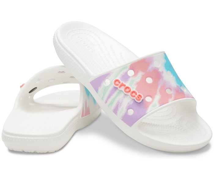 

Шлепанцы Crocs Classic Tie-Dye Graphic, W8, белые, 38-39