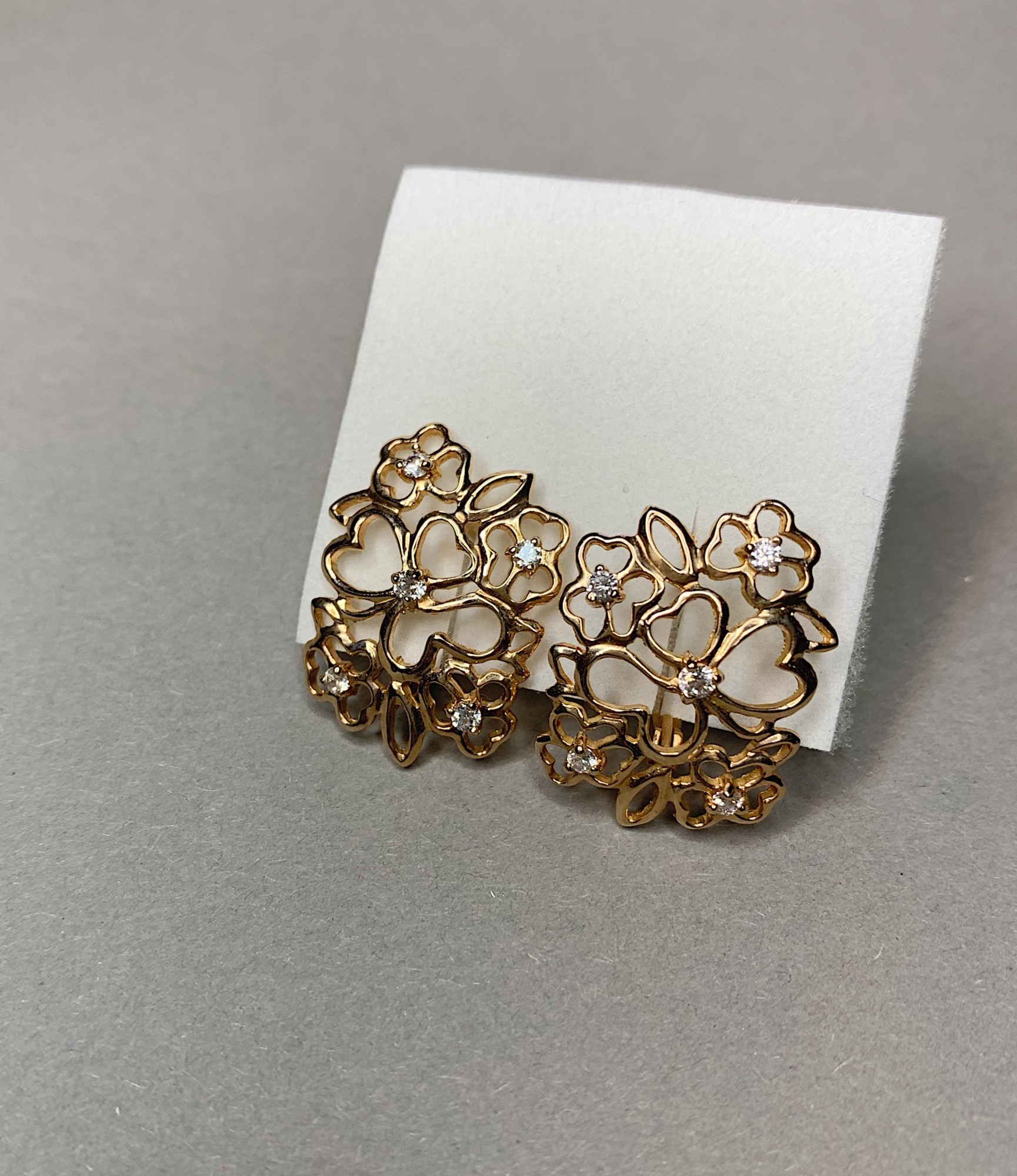 

Серьги из красного золота с фианитами 105415