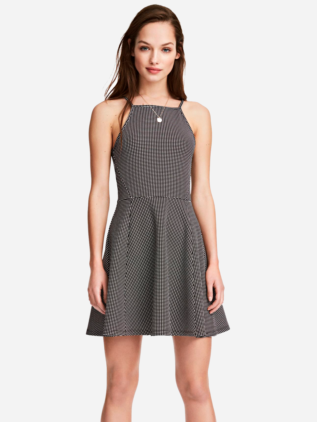 

Платье H&M 02-830316553-017  Черное с белым (СА2000001479759, Платье H&M 02-830316553-017 42 Черное с белым (СА2000001479759)