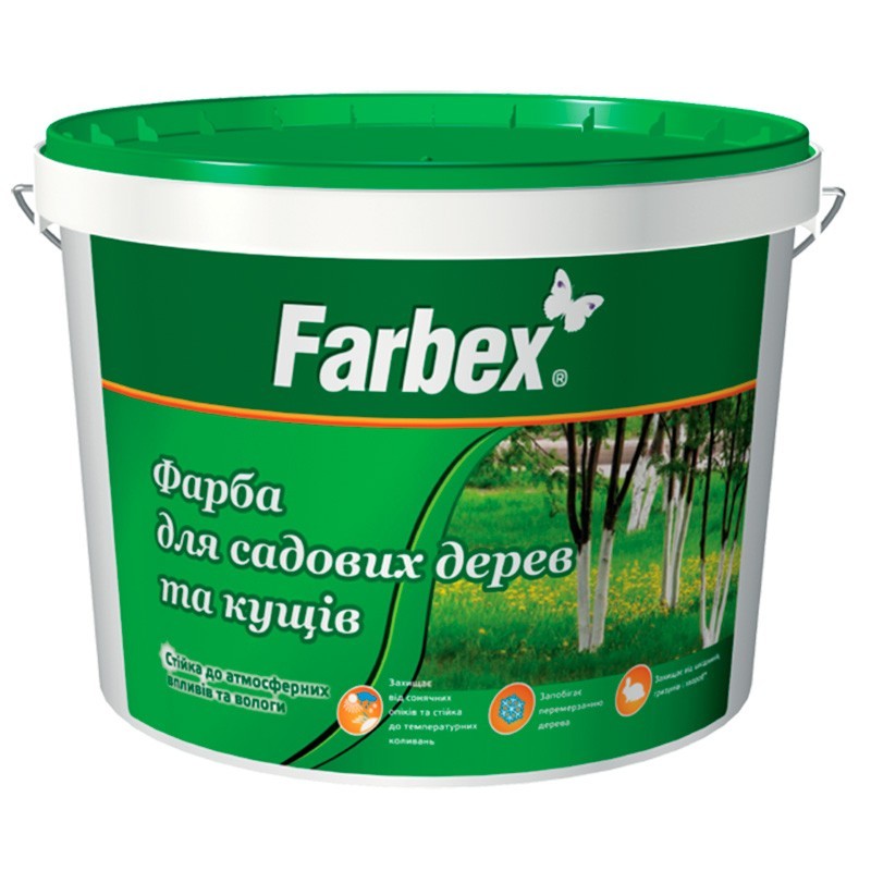 

Краска для садовых деревьев и кустов Farbex матовая белая 20кг